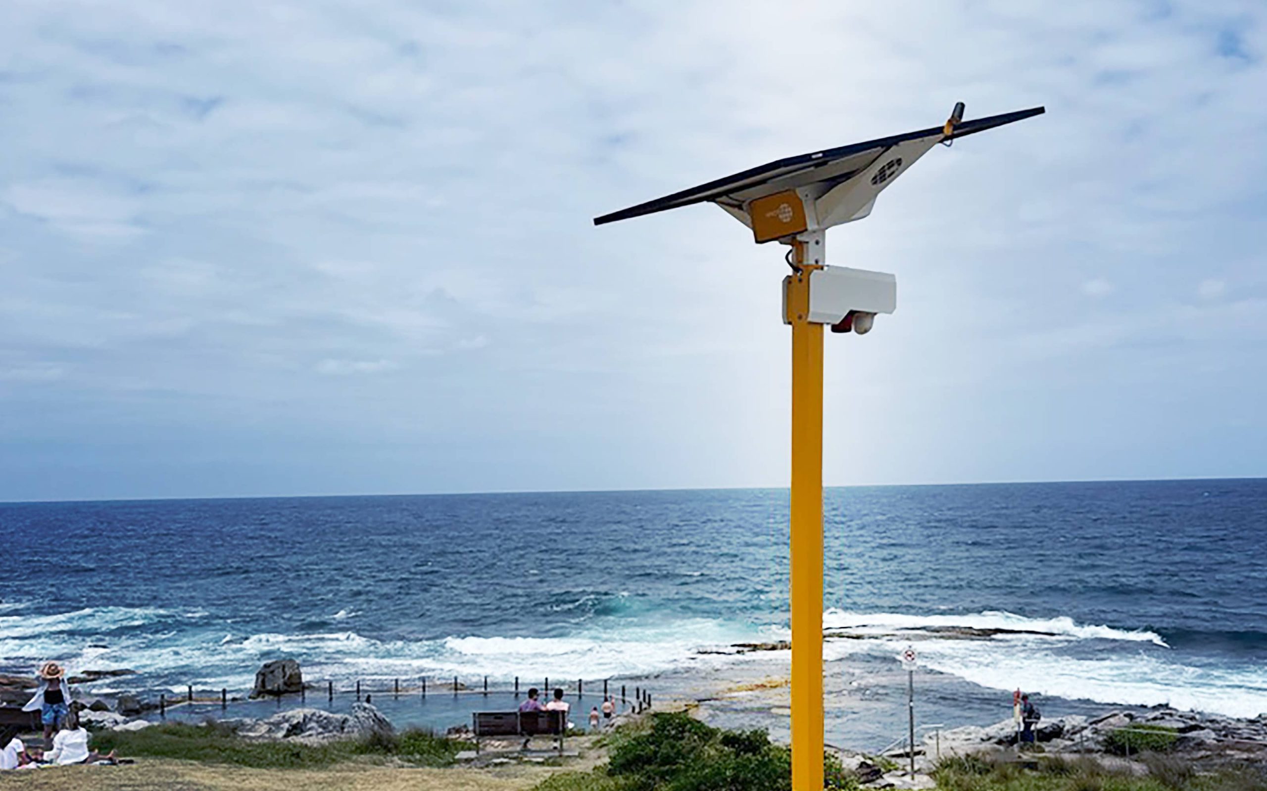 Spectur remote monitoring station overlooking an Australian coastline.